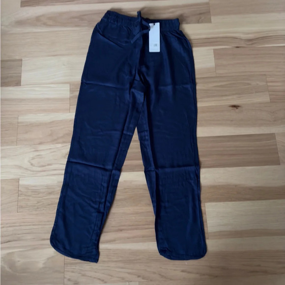Bobi Los Angeles Elastic Pull-on Ankle Navy Naval Slim Pant Size Small Tapered - Picture 3 of 9